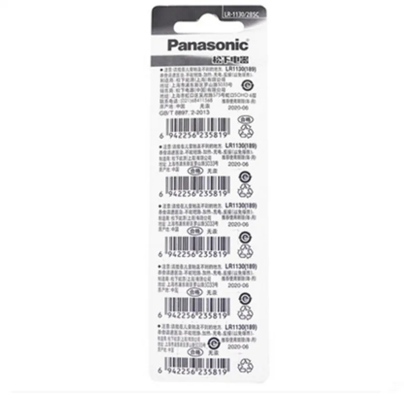 10 шт. натуральная PANASONIC LR54 189 AG10 L1131 SR1130 G10 V10GA 389 Щелочная Кнопочная батарея монета Батарея