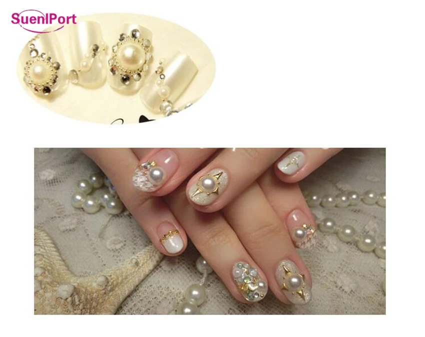 Sune l port nails art dekor Стразы для ногтей сушеные цветы металлические шпильки стальной шар Золотое кольцо Звезда Круглый квадратный в колесе