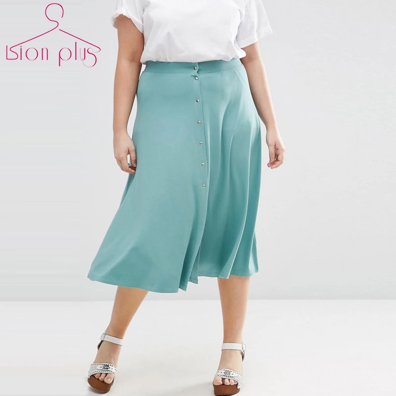 

skirts womens big sizes 6xl 5xl 2016 Autumn Single Button OL Style A-Line Empire Female Skirts High Waist Office Women's Skirt