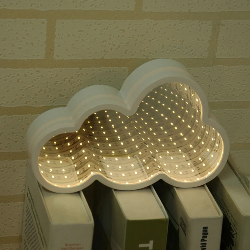 Креативный LED 3D ночник облако туннельная форма Детская комната прикроватная