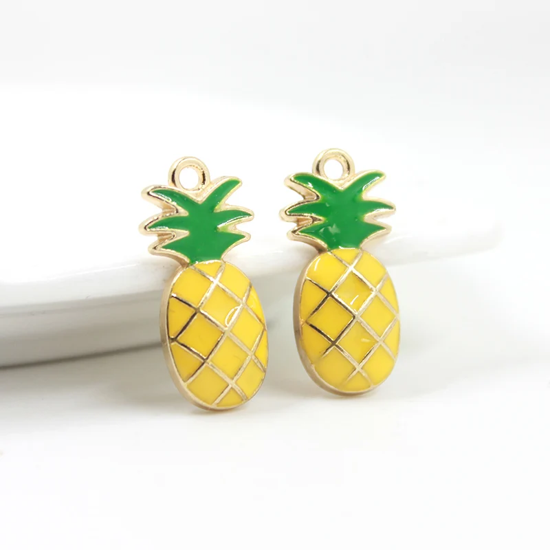 

30pcs Colored Pineapple Zinc Alloy Charm Fruit Charm Little Pendant For Jewelry Making ZA1551