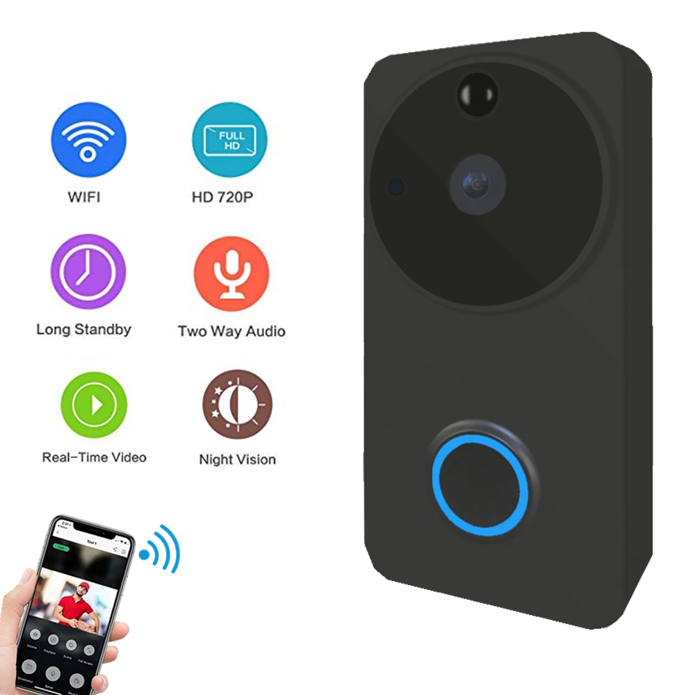 

Wifi Doorbell Video HD 720P Battery Wireless Door Bell Security Waterproof IP Camera IR Night Vision Two Way Audio TF Card 32GB