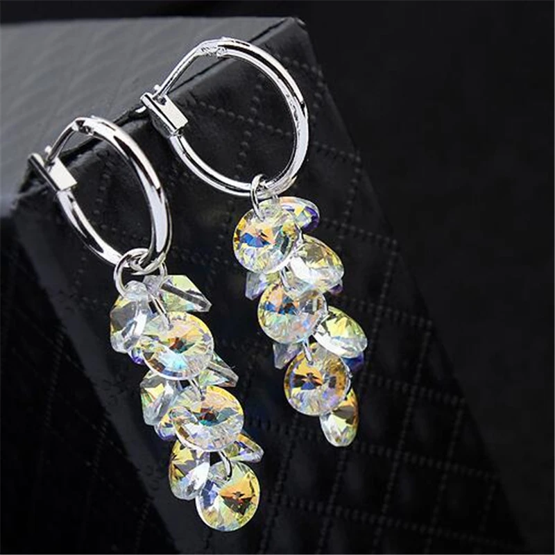 

SHDEDE Crystal from Swarovski Long Drop Earrings For Women Vintage Fashion Jewelry Rhinestone Dangle Accessories -23461