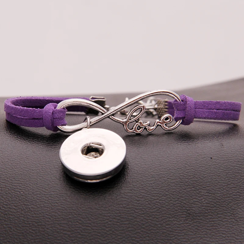 10 шт./партия) Бесконечная любовь украшение с кнопкой-защелкой кожаный браслет и браслеты плетеный Рождественский подарок ювелирные изделия 8 цветов