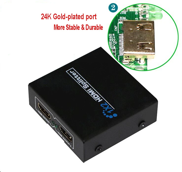 Новый HDMI сплиттер 1 в 2 из усилитель переключателя двойной Дисплей 3D 4 K HDMI адаптер 1x2 для Мультимедиа Видео Аудио HDTV HD DVD PS3