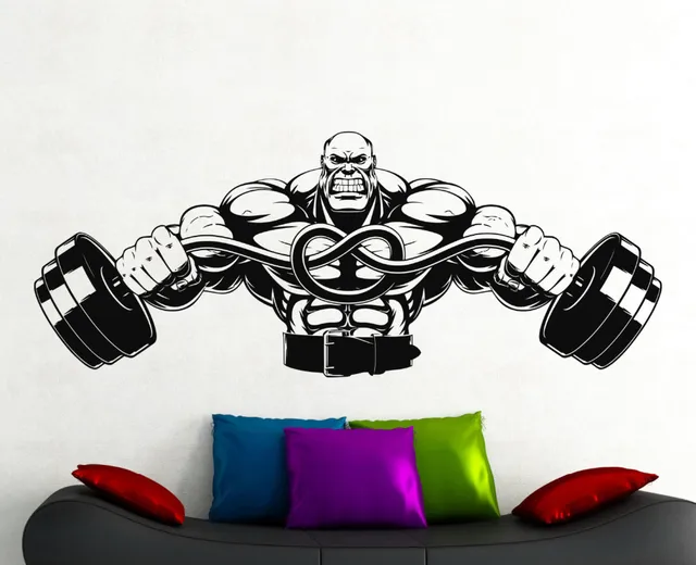 Gym muurtattoo fitness muurstickers sport kamer muur decor