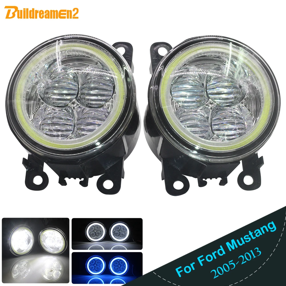 

Buildreamen2 Car LED Fog Light Angel Eye DRL Daytime Running Light For Ford Mustang 2005 2006 2007 2008 2009 2010 2011 2012 2013