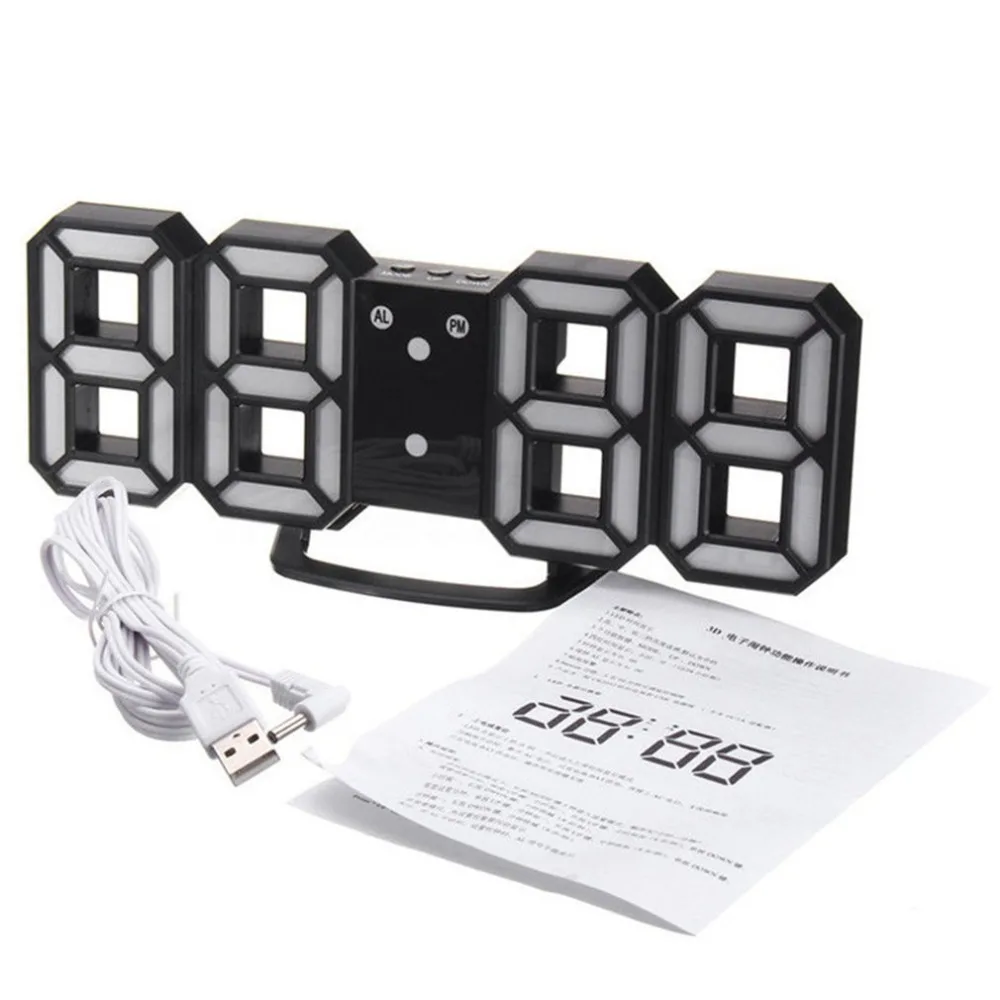 LED digital clock with Night mode Adjust the brightness modern electronic alarm clock Wall glowing hanging clock