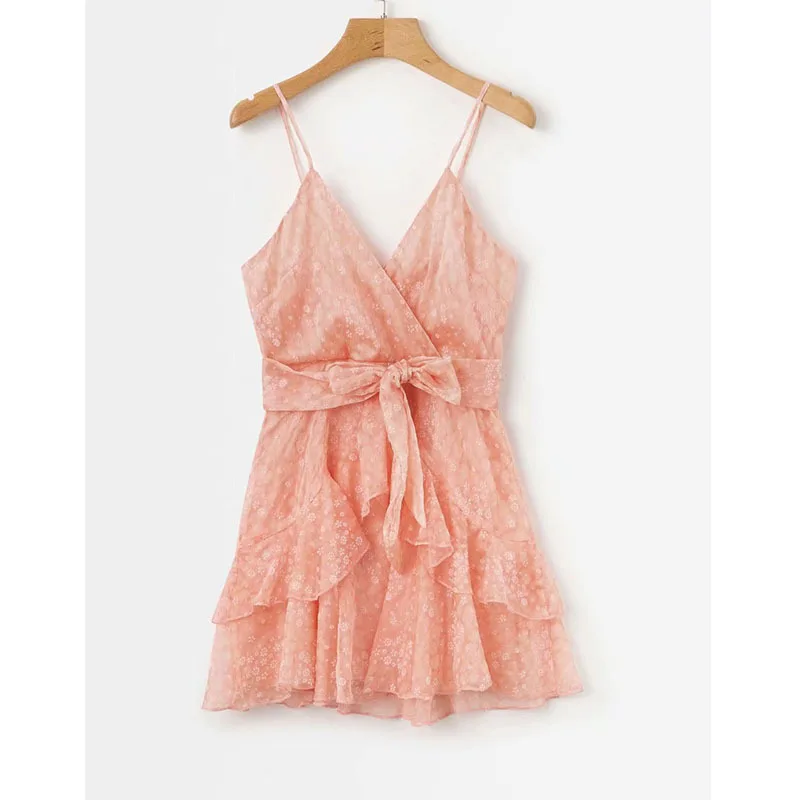 

bandage dress women Spaghetti Strap Ruffles mini sundress