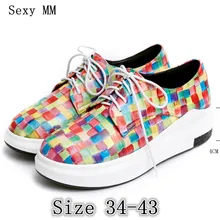 Женские лоферы на плоской подошве; дышащая женская обувь; повседневная обувь для катания на коньках; обувь на плоской платформе; большие размеры 34-40, 41, 42, 43