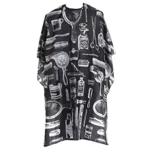 Взрослый Салон Парикмахерская для стрижки волос накидка платье водонепроницаемый полиэстер Одежда для парикмахерской черный 3JU20