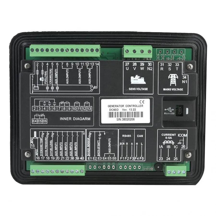 DC60D lcd экран дисплей генератора набор контроллер для дизельный дженсет параметры монитора генератора