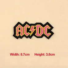 1PC Patches For Clothing Embroidery Badge Text Word AC DC Patches For Apparel Bags DIY Accessories