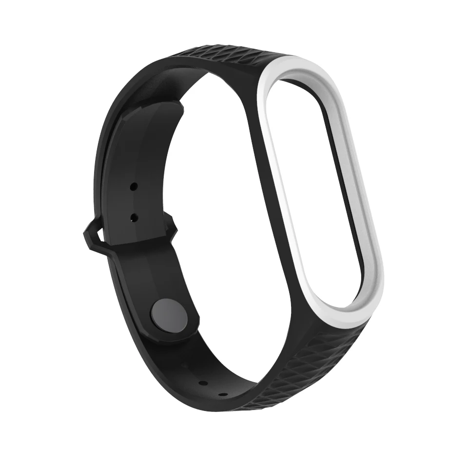 Mi jobs mi Band 3 ремешок для mi band 4 ремешок спортивный силиконовый браслет на запястье для Xiaomi mi Band 3 4 аксессуары браслет - Цвет: black and white