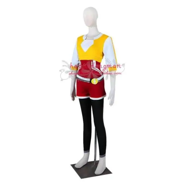 Hot GO Hot Pocket Monster Trainer Geel Cosplay Kostuum Team Valor Instinct Mystic Kostuum Cosplay Geel Top Rode Broek Hot GO Hot Pocket Monster Trainer Geel Cosplay Kostuum Team Valor Instinct Mystic Kostuum Cosplay Geel Top Rode Broek