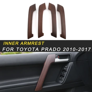 

For Toyota Prado 2018 Car Styling Wood Inner Door Armrest Panel Cover Trim Frame Sticker Interior Accessories