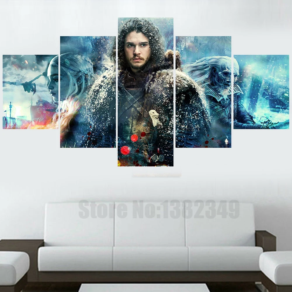 5 Stuck Wandkunst Game Of Thrones 7 Leinwand Malerei Wandbilder Fur Wohnzimmer Dekorative Bilder Drucken Poster Ungerahmt 5 Piece Wall Art Wall Art5 Pieces Aliexpress