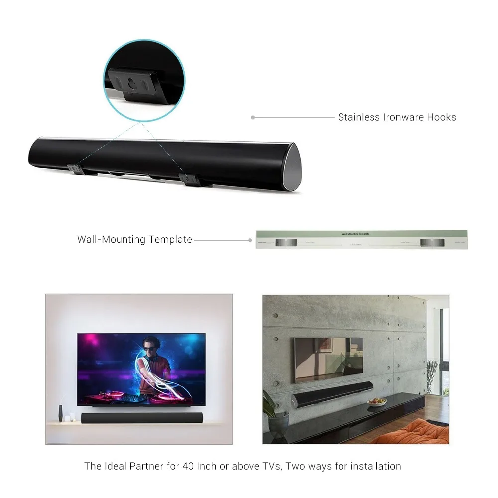 Cena ELE ELEOPTION kino domowe 2.0 nagłośnienie 100W Soundbar TV głośnik wzmacniacz bluetooth optyczny AUX Soundbar do telewizora Subwoofer do telewizora