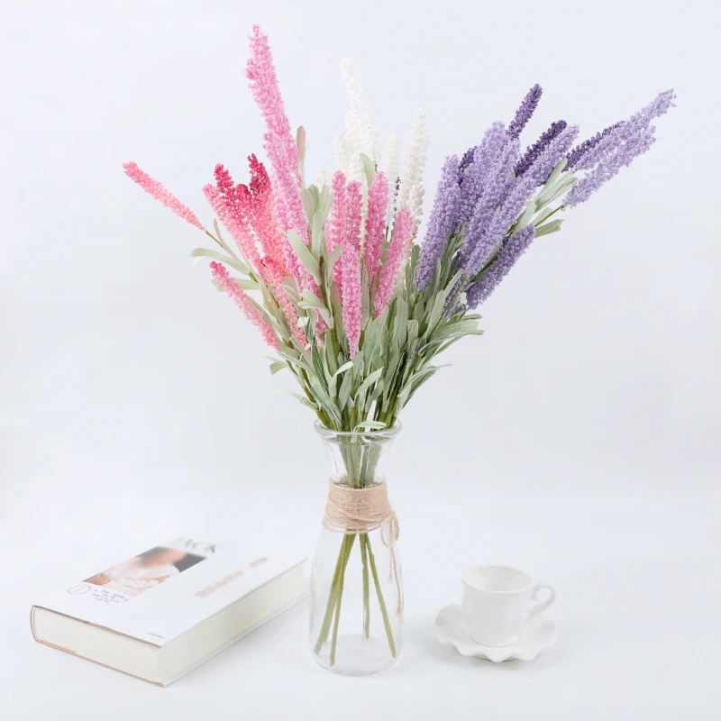 15 головок Искусственные Лавандовые цветы для домашнего сада декор вечерние свадебные любимые букет искусственных цветов подарок