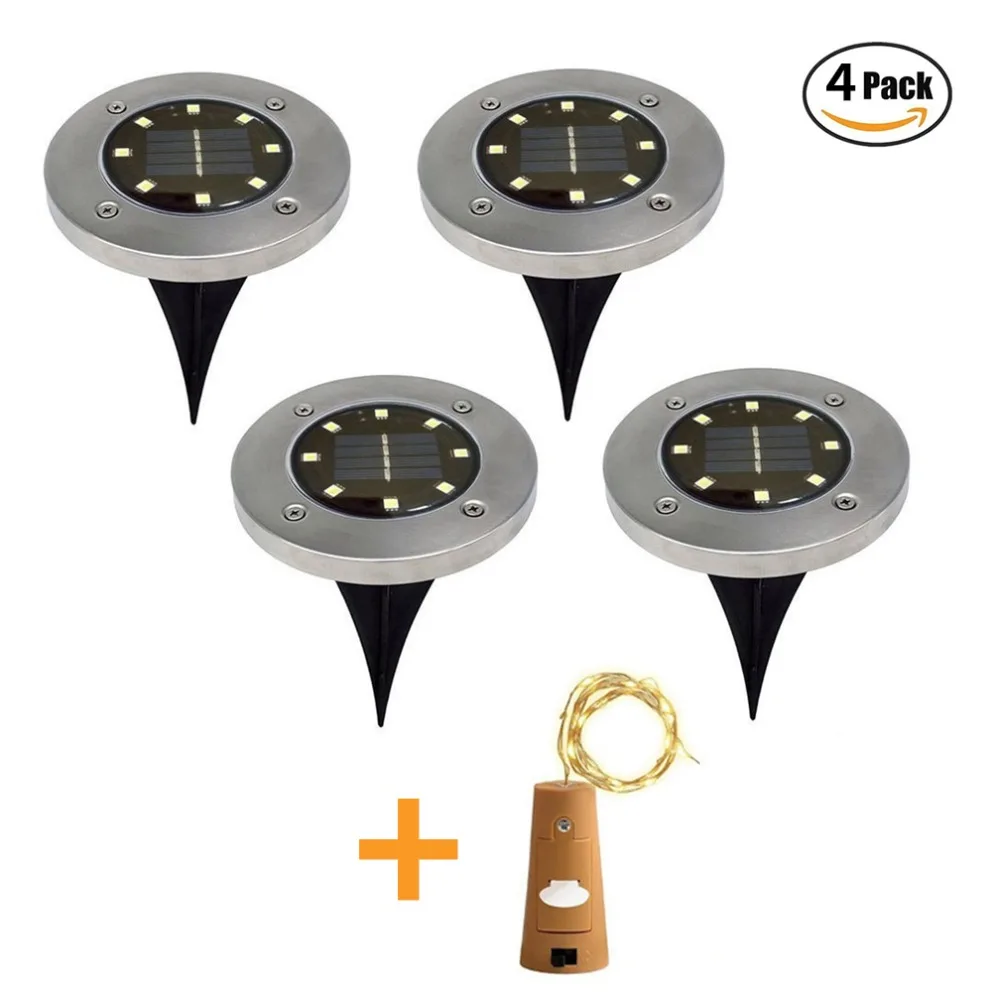 Koop Solar Led Lamp Outdoor IP65 Waterdichte Tuin Pathway Deck Verlichting Met 8 LEDs Solar Lamp voor Thuis Yard Oprit gazon Road