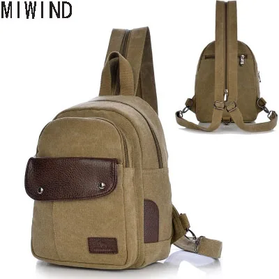 

MIWIND Small Backpack Canvas For Men Vintage Canvas Backpack Schoolbag Travel Bag TSS1502