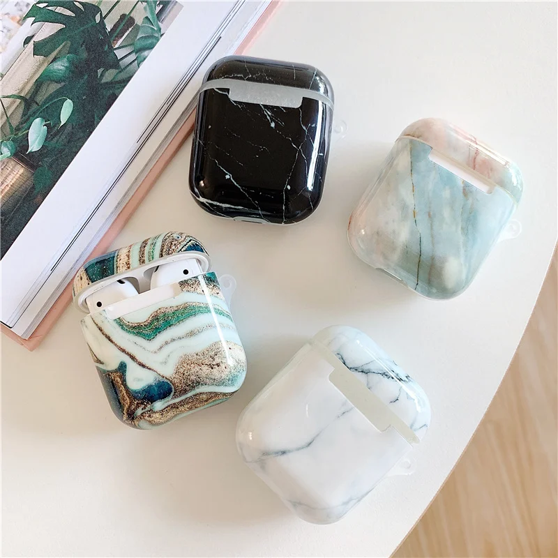 

Agate marble protective for apple airpods case wireless bluetooth headphone charging box soft air pod earphon skin headset pouch