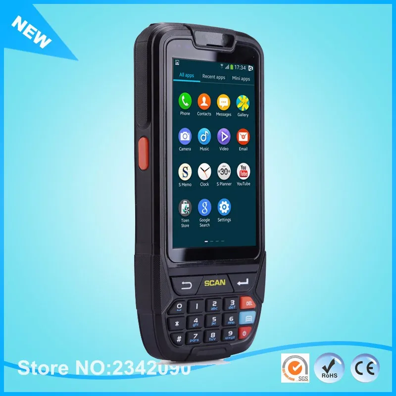 Free Shipping mobile data terminal  android portable data terminal with 4000mAh 16G ROM 4.0 inch Android 1d laser barcode reader 1