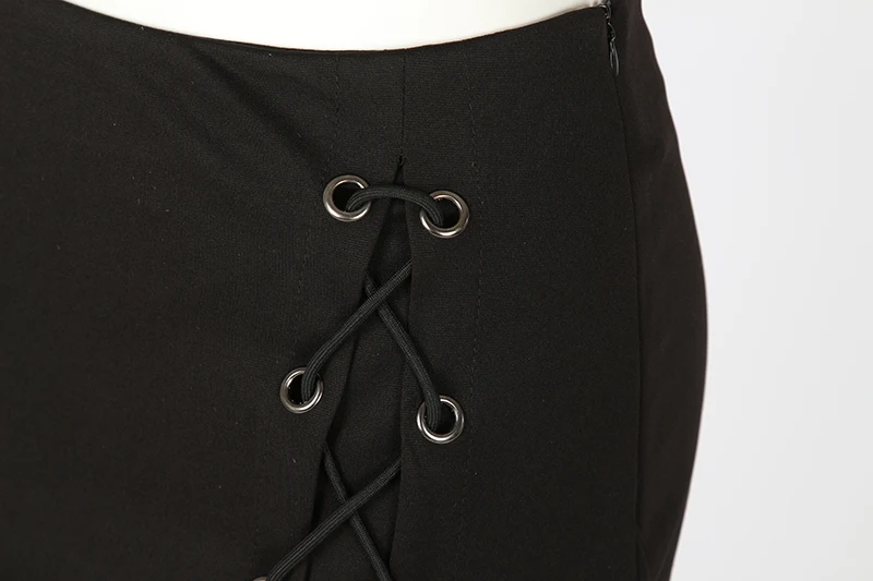 BONGOR LUSS Spring Summer Women Skirts 2017 Fashion New Lace Up Casual Girls Skirts Solid Split Up Pencil Mini Black Sexy Skirts (13)