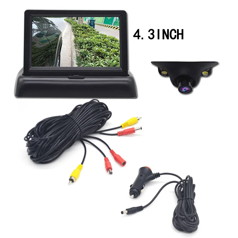 right camera 4.3inch Qxny Мини HD Ночное Видение автомобиль левая и правая сторона ВИД Камера с 2 ИК светодиодный штормовой зоны съемки Водонепроницаемый простая установка - Название цвета: right camera 4.3inch