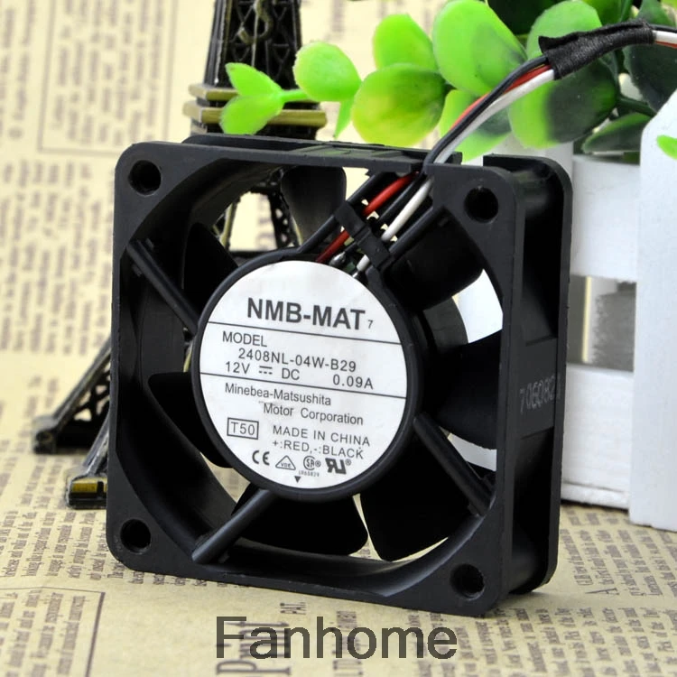 

For Genuine NMB-MAT 2408NL-04W-B29 12V 0.09A 6020 6CM 3-wire fan