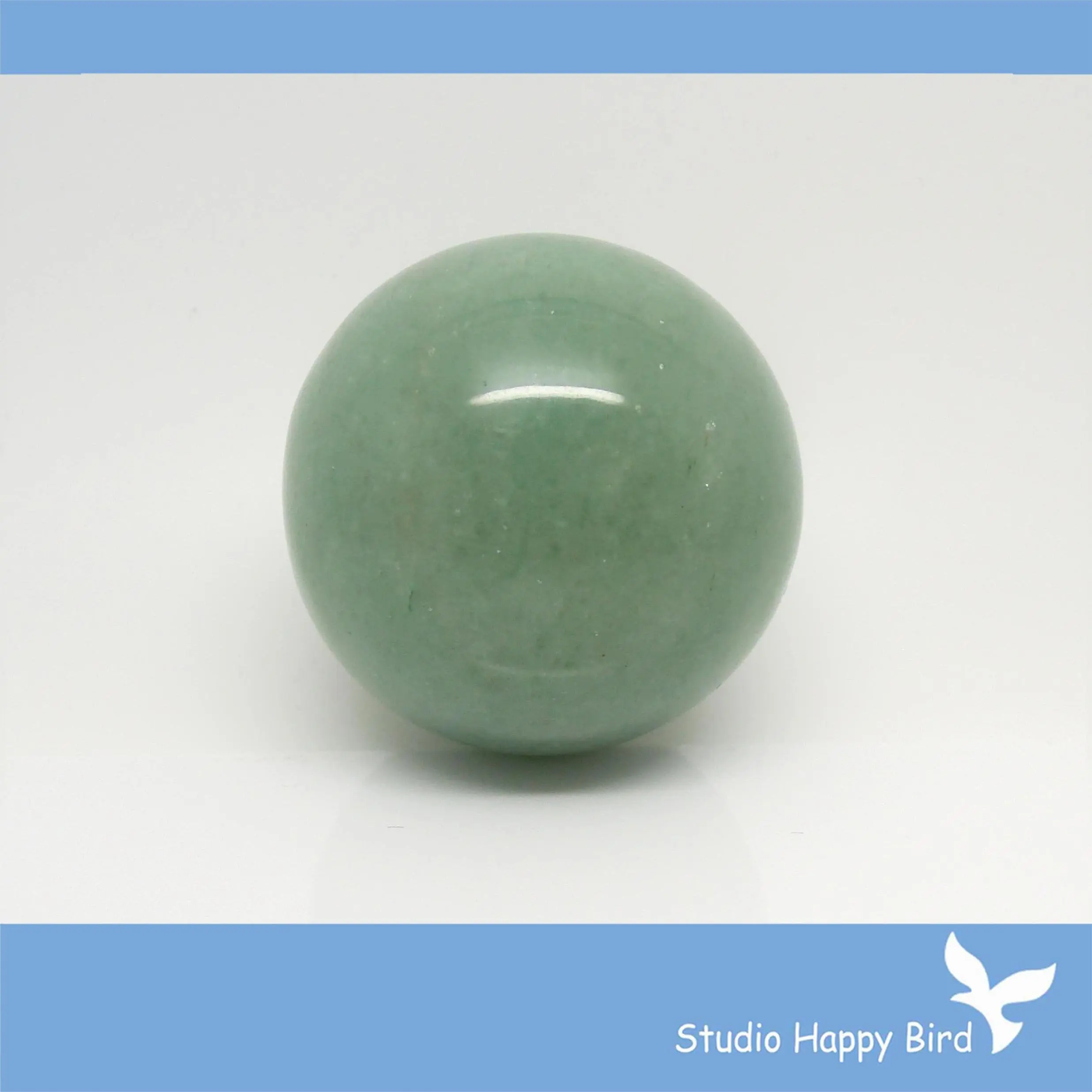 Natural Gemstone Feng Shui Lucky Ball, 40mm Green Aventurine Jade Ball