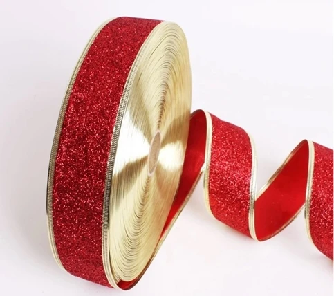 

2 meter 3 colors shining powder Coloured ribbon Christmas decorations for Christmas Tree ornaments or Gift ornaments