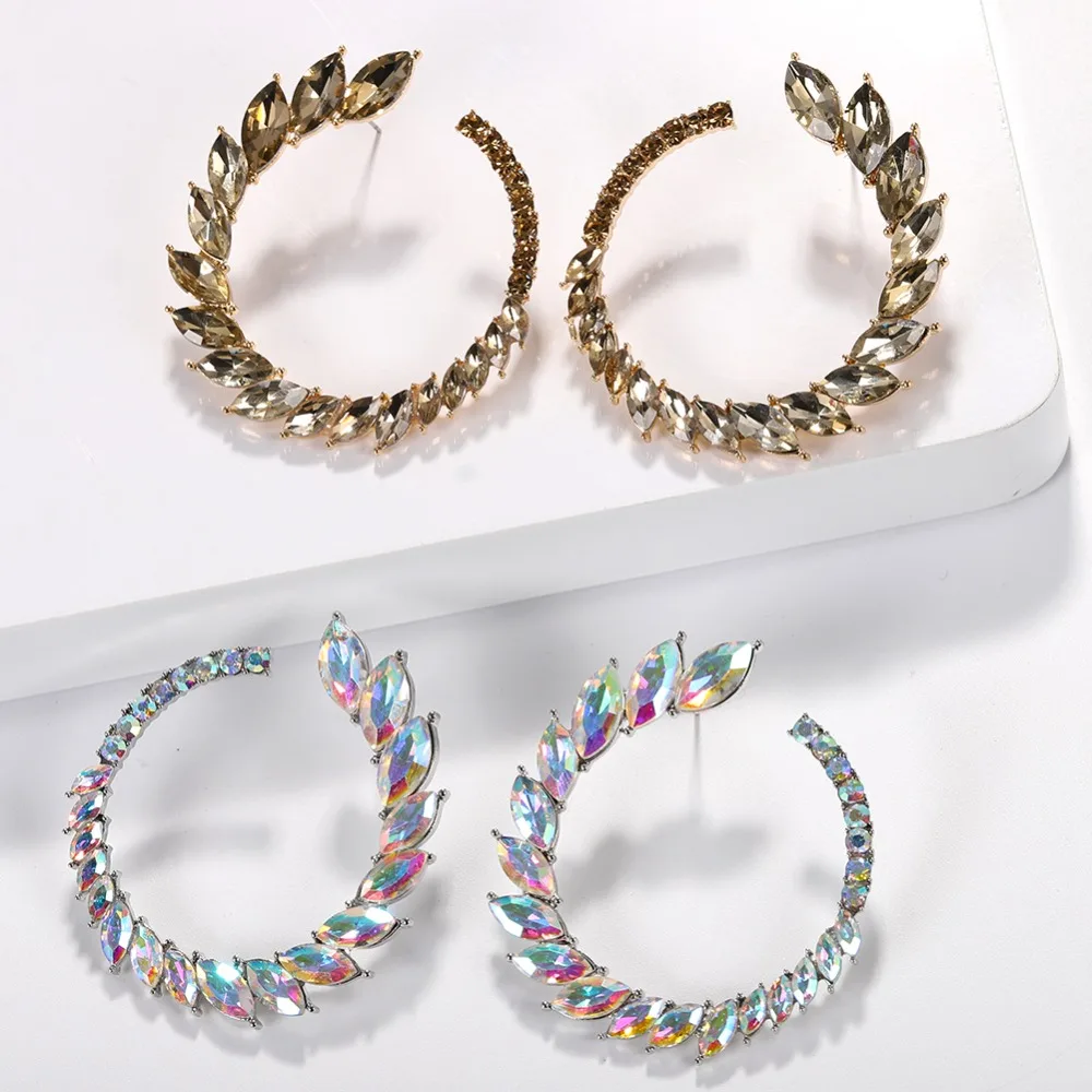 Vedawas Макси обруч с кристаллами серьги для женщин Bijoux ювелирные изделия аксессуары ручной работы женские свадебные подарки Brincos xg2660