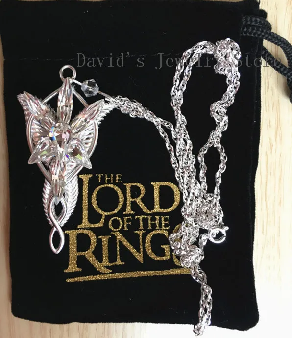 Лорды лотра Арвен вечерней кулон ожерелье серебро 925 пробы 24 цепи в подарочной сумке