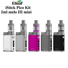 2017 Electronic Cigarette iSmoka Eleaf iStick Pico Kit 75W Box Mod Vape 2ML Melo III Mini / 4ML Melo III Tank Vaporizer Hookah