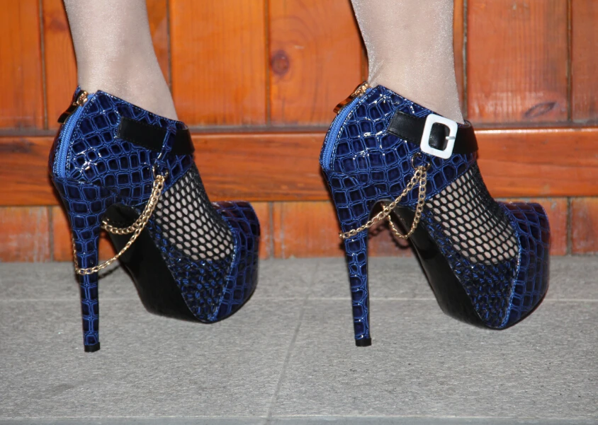 Original Intention Cool Women Pumps Fashion Platform Chains Peep Toe Thin Heels Pumps Popular Blue Shoes Woman US Size 4-10.5 Original Intention Cool Women Pumps Fashion Platform Chains Peep Toe Thin Heels Pumps Popular Blue Shoes Woman US Size 4-10.5
