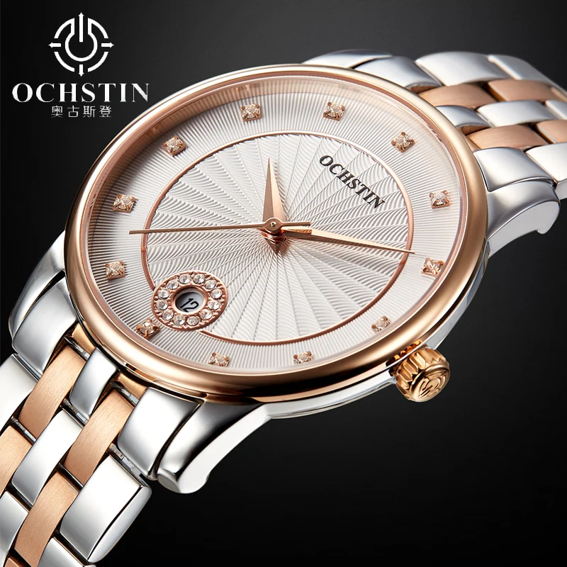 2016 Watches Women Ladies Luxury Ochstin Auto Date Quartz Watch Bracelet Wrist For Woman Waterproof Stainless