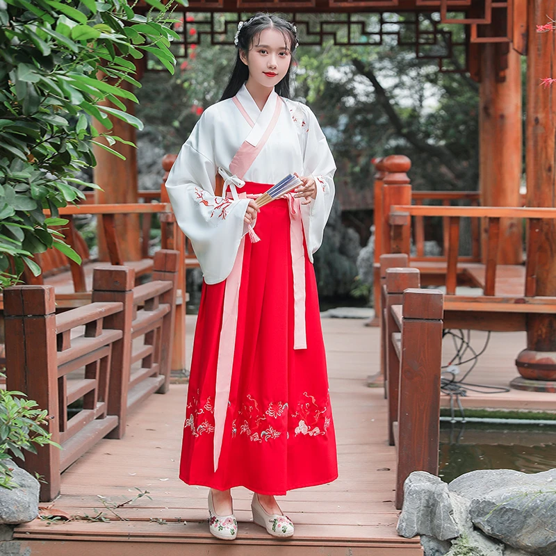 Красный Hanfu для женщин Костюм для китайского традиционного танца Костюм Восточный фестиваль наряд династии Мин Косплей представление одежда DC2372