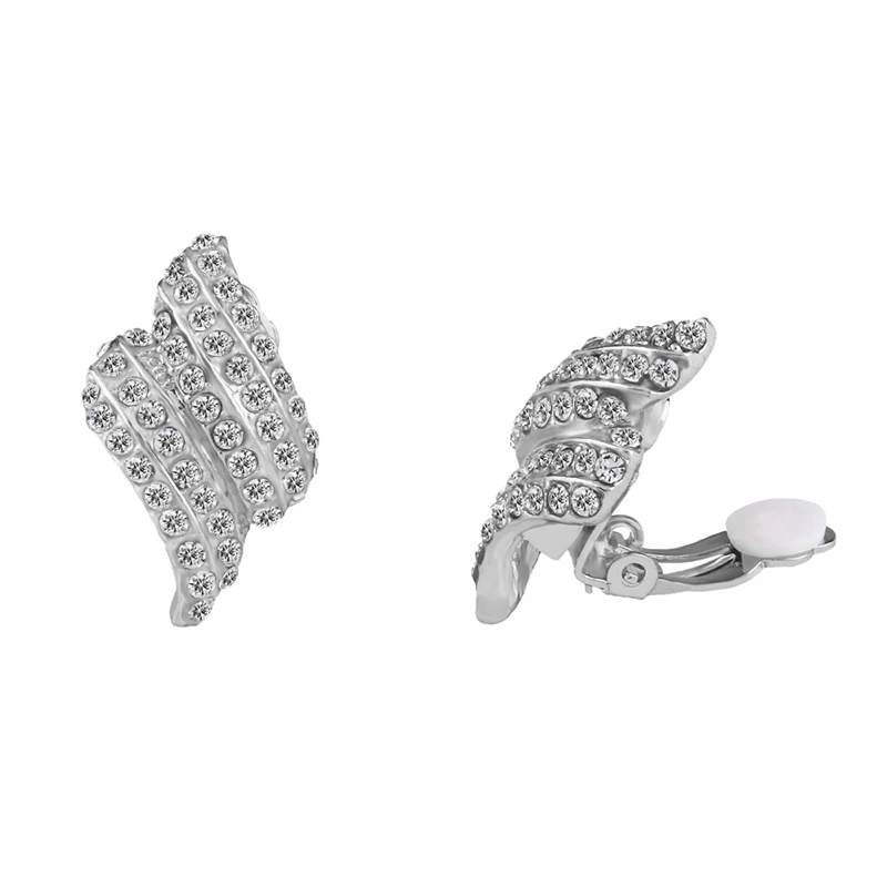 OCESRIO Women Crystal Clip Earrings Ear Cuff For Women No Pierced Cubic Zirconia Earring Wedding Brides Fashion Jewelry ers-q39