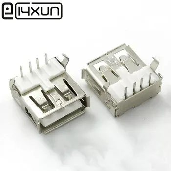

EClyxun 2/5/10pcs USB 2.0 4Pin A Type Female Socket Connector 2 Feet 90 Degree Data Transmission Charging Plug Adapter PCB Cable