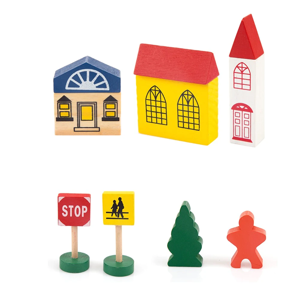 NICEXMAS 40 шт. деревянная креативная красочная игрушечная железная дорога Overpass игрушка дорожка сцена игрушка для ребенка