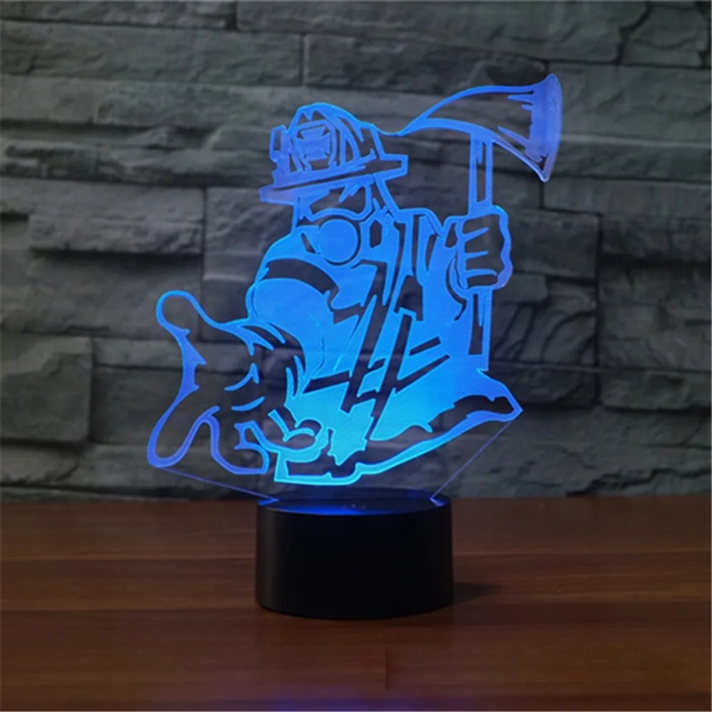 

Take The Axe Fireman 3d Light Colorful Led Visual Light Gift Atmosphere
