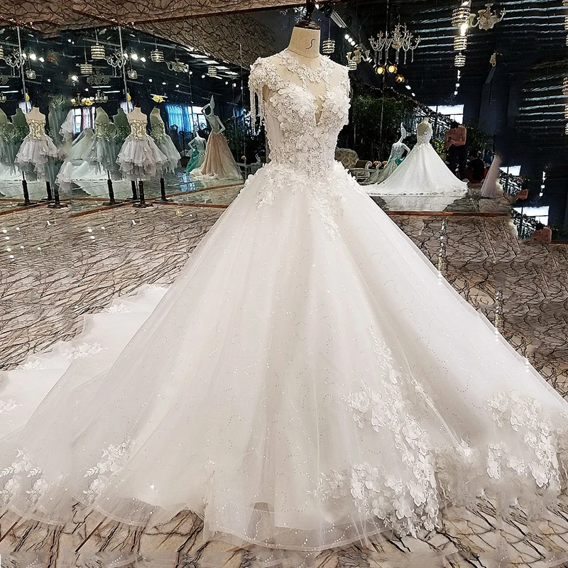 

Do Dower 2019 New Luxury Lace Flower Colorful Wedding Dress Bride Princess Crystal Beading Tassel Wedding Gown Robe De Mariee L