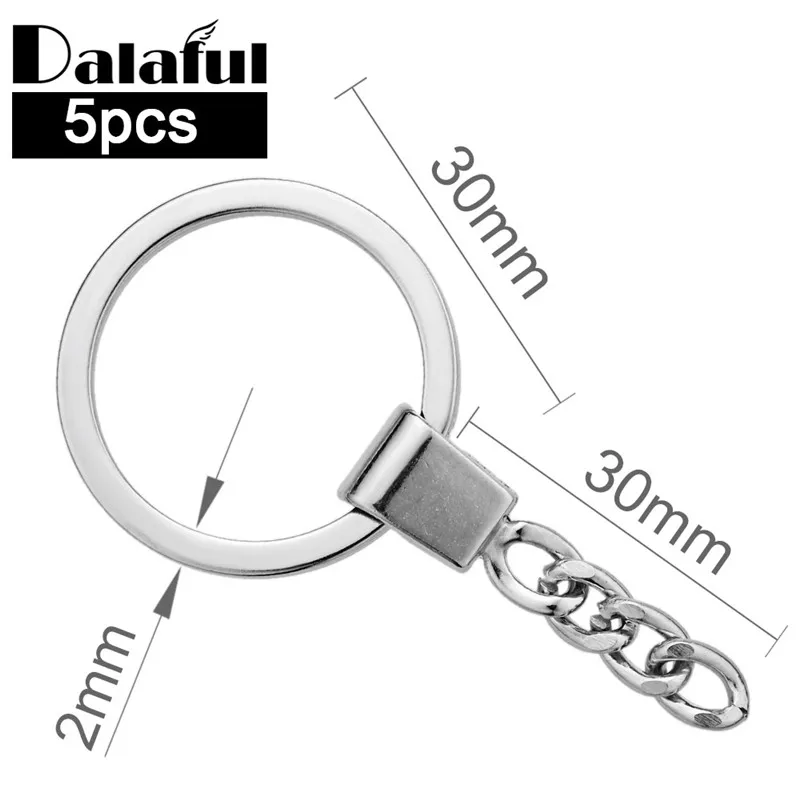 

5 pcs/lot 30mm Key Rings Chain Silver Color Metal Round Split Keyring Keychains Making Jewelry DIY Accessories P006