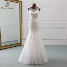PoemsSongs, сексуальное кружевное свадебное платье с открытой спиной, расшитое блестками, robe mariage Vestido de noiva, Свадебные платья Русалка, robe de mariee