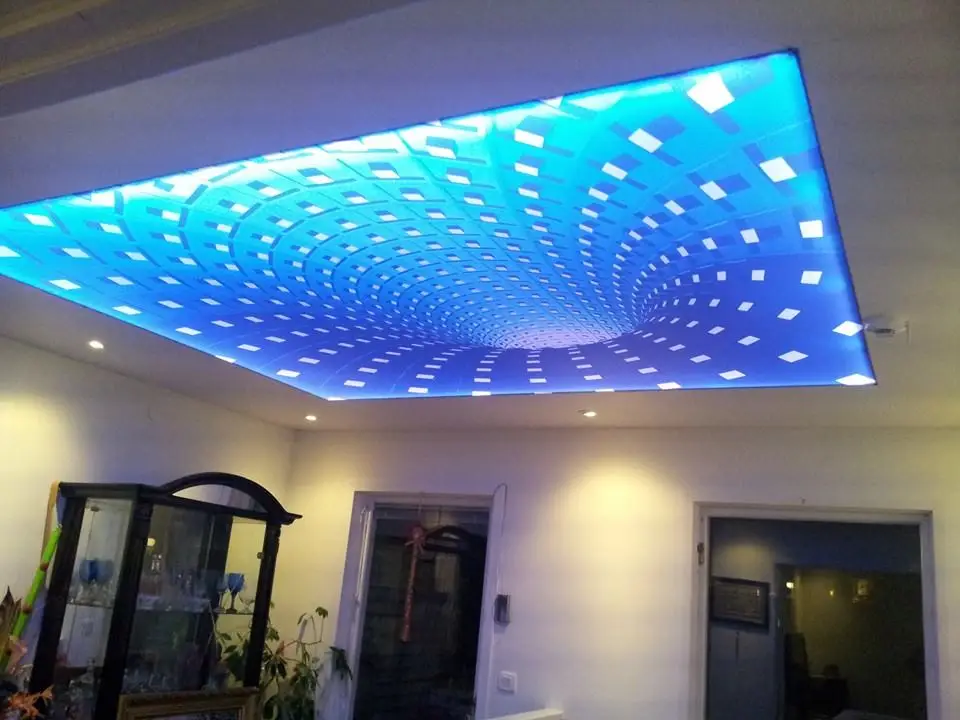 HD 008 Colorful Diamond 3D Printing Stretch Ceiling Film with backlit