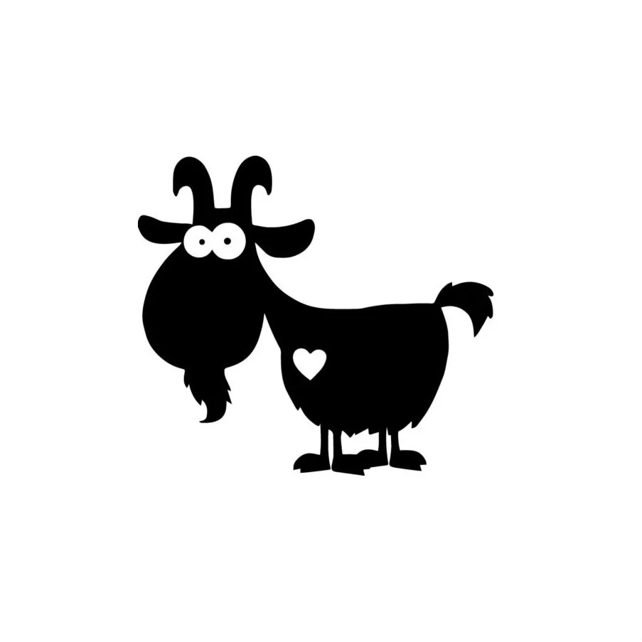 

Goat Lover Caprine Totes Heart Decor Decal Sticker Vinyl Checkered Flags Windshield Sticker