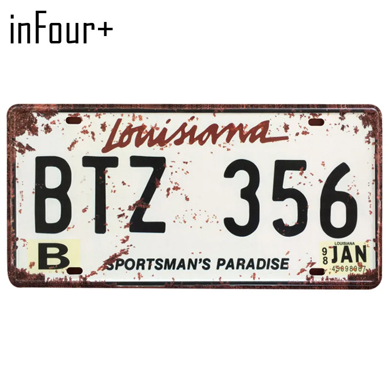 [InFour +] BTZ 356 номерной знак металлическая табличка для автомобиля жестяная вывеска