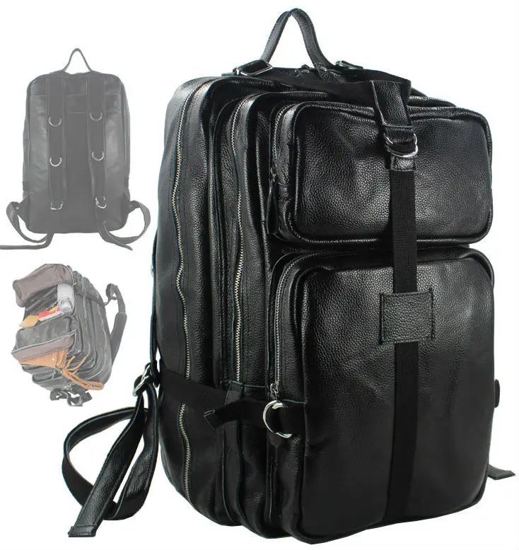 Модный мужской рюкзак из натуральной кожи школьный ранец мужская кожаная