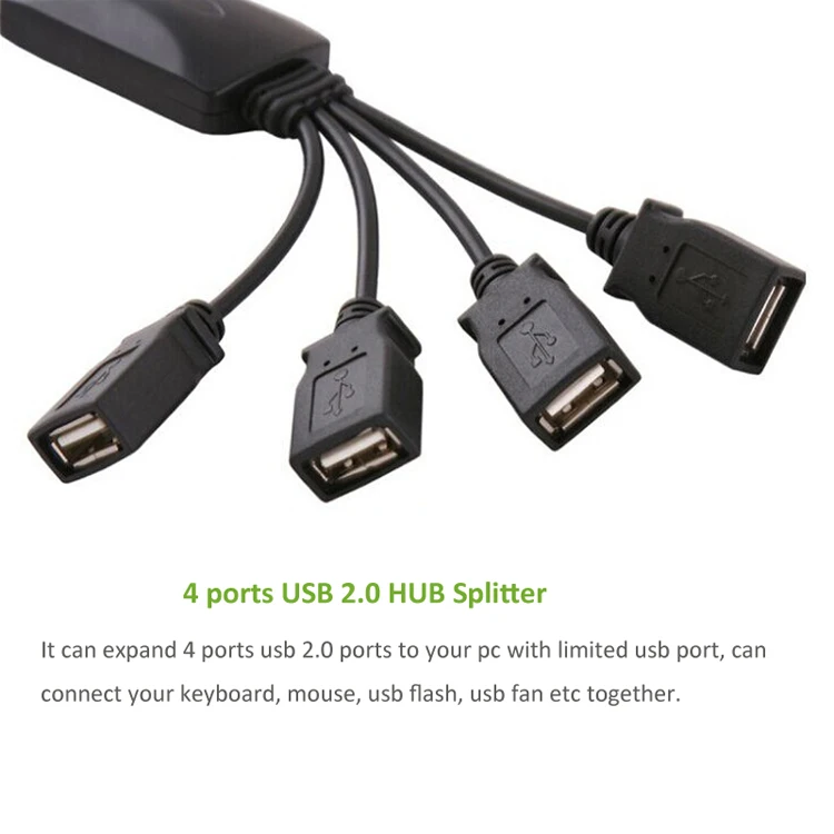 ИИ-Лучший USB HUB 4 Порты USB 2,0 разветвитель 4-Порты и разъёмы Переключатель Для iMac портативный компьютер аксессуары вцв высокая Скорость USB черный